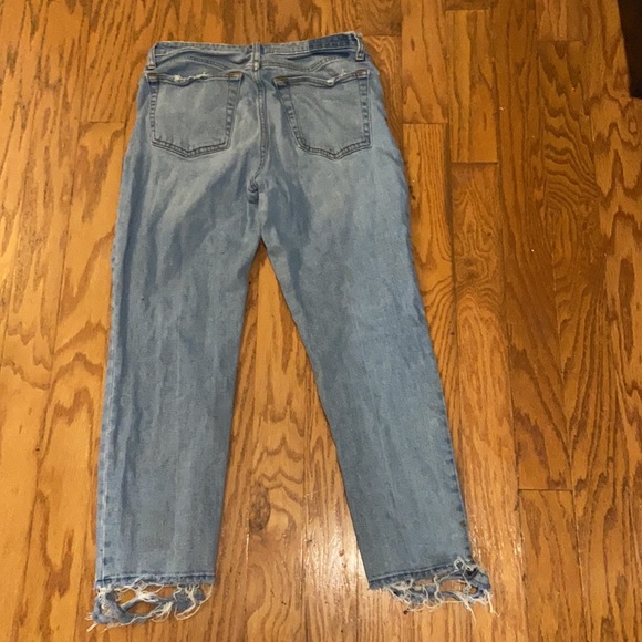 Abercrombie & Fitch Simone High Rise Ankle Straight Blue Distressed Jeans 28W 6R - Picture 2 of 13